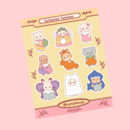 Planilla de Stickers Sylvanian Families